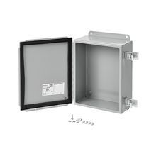nVent HOFFMAN A1210CHQR A51 Junction Box, 12 in H x 10 in W x 5 in D, Continuous Hinged Cover, NEMA 12, Steel