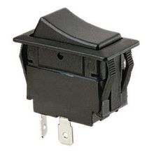 IDEAL® 774040BK Full Size Rocker Switch, 20 A at 125 VAC, 15 A at 227 VAC, 2 A at 110 to 250 VAC Electrical Rating, DPDT Contact Configuration, 2 Pole