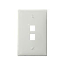 QuickPort® 41091-2WN Midsize Wallplate, 1 Gang, 4.88 in L x 3.13 in W, Flush Mount, Nylon
