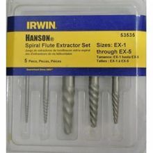 Irwin® Hanson® 53535 535 Spiral Screw Extractor Set, 5 Pieces