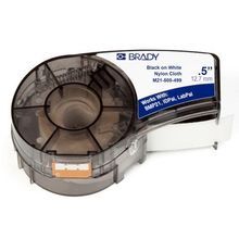Brady® M21-500-499 M Series Label Cartridge, 16 ft L x 1/2 in W, Nylon, Black/White