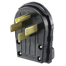 Wiring Device-Kellems tradeSELECT™ RR435P 1-Phase Angled Non-Grounding Male Polarized Straight Blade Plug, 125/250 VAC, 30/50 A, 3 Poles, 3 Wires, Black
