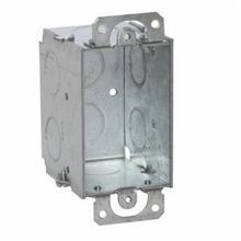 RACO® 500 Gangable Switch Box, Steel, 12.5 cu-in Capacity, 1 Gang, 8 Knockouts, 4.22 in H x 2 in W x 2.5 in D Dimensions