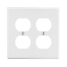 Wiring Device-Kellems P82W Standard Wallplate, 2 Gangs, Polycarbonate, White