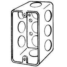 Appleton® 4SSL1/2-DR Handy Box With Conduit Knockout, Steel, 14.5 cu-in Capacity, 10 Outlets, 10 Knockouts