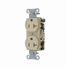 Wiring Device-Kellems CR20I Commercial Duplex Grounding Receptacle, 125 VAC, 20 A, 2 Pole, 3 Wires, Ivory