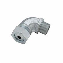 RACO® 3792-2 Angled Strain Relief Cord Connector, 1/2 in Trade, 1/4 to 3/8 in Cable Openings, Malleable Iron, Zinc Plated