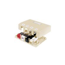 Hubbell Wiring Device-Kellems iSTATION™ OptiChannel HSB4EI HSB Series 4-Port Molded Construction Surface Mount Box, Keystone 4 Module, For Use With MT6, MT7 and MT8 Raceway, Surface Mount, Thermoplastic