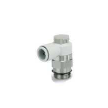 SMC® AS2201F-U01-08A Elbow Meter-Out Speed Controller Valve With Uni One-Touch Fitting, 1/8 in Port, 1 MPa Pressure, 0.8 bar Flow Rate, Brass/PBT Body