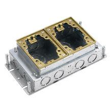 PREMISE WIRING B2422 Fully Adjustable Shallow Floor Box, Stamped Steel, 35 cu-in Capacity, 2 Gangs, 12 Knockouts, 6.44 in L x 4.04 in W x 2.74 in H Dimensions