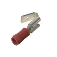 Panduit® DV18-250P-LY DV-P Sleeved Barrel Piggyback Disconnect, 22 to 18 AWG Stranded Conductor, 0.88 in L, Brass, Red