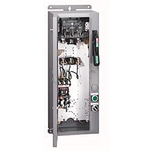 Allen-Bradley 1232-BNCD-A2E-24J Slimline Pump Panel Discon, Size 1, 120V 60 Hz, NEMA 3R Rainproof, Fusible, 30 A Class J, Optional Selection, No Disc or CB Aux Contacts, 600/110/120 VAC - 50/60Hz (CD), SMP1, E1+, MRst, Cl20, 1.6A-5.0A, Std Cap