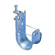 Caddy® CAT32HPBC J-Hook With BC Beam Clamp, 2 in, 60 lb Load, Spring Steel/Steel