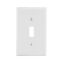 Wiring Device-Kellems P1W Standard Wallplate, 1 Gang, Polycarbonate, White