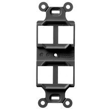 Wiring Device-Kellems Q106B 106 Duplex Outlet Frame, 1 Gang, 4 Ports, Polymer, Black, For Use With Jack and Audio/Video Connector