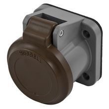 Wiring Device-Kellems HBLNCBN 16 Series Weatherproof Protective Lift Cover, #1, For Use With 300/400 A, 600 VAC/250 VDC 1-Pole and Temporary Power Device, Nylon/PBT, Brown