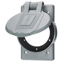 Wiring Device-Kellems WP2 Molded Standard Weatherproof Twist-Lock® Cover, 1-Gang, 1-Outlet, Vertical Threaded Mount, -40 to 75 deg C, Rectangle Shape, Thermoplastic, Gray