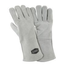 Ironcat® 9010/L Welding Gloves, L, Shoulder Split Cowhide Leather, Gray, Cotton Lining, Gauntlet Cuff, 14 in L