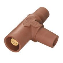 Wiring Device-Kellems HBLTBN 16 Series Heavy Duty Industrial Grade Pre-Wired Tapping Female-Female-Male Single Pole T Connector, 600 VAC, 250 VDC, 300/400 A, Screw Connection, Thermoplastic Elastomer Housing