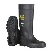 Boss® 383-820/10 Slip-On Safety Boots, 10 in, 16 in H, Steel Toe, PVC Upper, PVC Outsole, Resists: Water, ASTM F2413-11 M I/75 C/75 PR EH