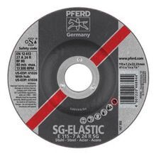 PFERD 61026 Performance Line SG Depressed Center Wheel, 4-1/2 in Wheel Diameter, 1/4 in Wheel, 7/8 in Center Hole, A24R Grit, Aluminum Oxide Abrasive