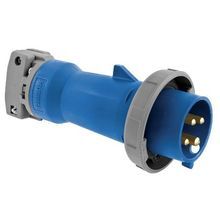 Wiring Device-Kellems HBL4100P9W Grounding Male Watertight Pin and Sleeve Plug, 250 VAC, 100 A, 3 Pole, 4 Wires, Blue