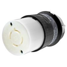 Wiring Device-Kellems Twist-Lock® Insulgrip® HBL2443 3-Phase Female Heavy Duty Isolated Non-Grounding Standard Sized Locking Connector, 120Y/208 VAC, 20 A, 4 Pole, 4 Wires, Black/White