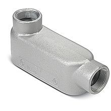 T&B® 35 Type LL Conduit Body, 1 in Hub, 12.5 cu-in, Malleable Iron, Zinc Plated/Aluminum Acrylic Coated