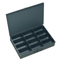DURHAM MFG® 115-95 Large Compartment Box, 12 in L x 18 in W x 3 in H, 12 Compartments