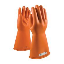 Novax® 147-1-14/9 Insulating Electrical Safety Gloves, SZ 9, Natural Rubber, Orange, 14 in L, ASTM Class: Class 1, 7500 VAC/11250 VDC Max Use Voltage
