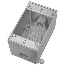Red Dot® IH3-1-LM Universal Weatherproof Box With Mounting Lug, Die Cast Aluminum, 19 cu-in Capacity, 1 Gang, 3 Outlets, 4-9/16 in L x 2-13/16 in W x 2 in D Dimensions