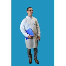 Keystone Safety LC0-WE-NW-4XL-WHITE Lab Coat, White, Polyproplene, No Pockets, Eleasitc Wrists, Snap Front, Single Collar, 4XL