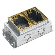 PREMISE WIRING SystemOne™ Scrubshield™ B2432 Deep Fully Adjustable Floor Box, Stamped Steel, 52.8 cu-in Capacity, 2 Gangs, 7 Knockouts, 9.25 in L x 4.81 in W x 3.72 in H Dimensions