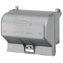 Hubbell® Non-Metallic Weatherproof While-In-Use Cover, 4.31 in L x 5.19 in W x 3 in D, Duplex/GFCI Device, Thermoplastic