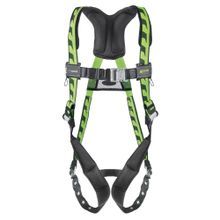 Miller® by Honeywell AirCore™ AC-TB/UGN Lightweight Unisex Harness, L/XL, 400 lb Load, Tongue Leg Strap Buckle, Quick-Connect Chest Strap Buckle, Cam Shoulder Strap Buckle, Steel Hardware, Black/Green