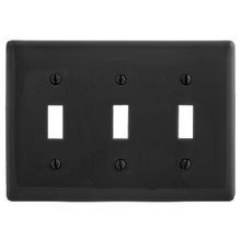 PREMISE WIRING NP3BK Standard Wallplate, 3 Gangs, 4.63 in H x 6.5 in W, Nylon, Black
