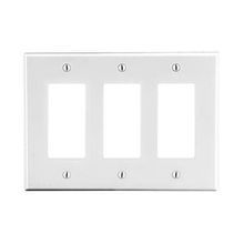 Wiring Device-Kellems PJ263W Mid Sized Wallplate, 3 Gangs, Polycarbonate, White