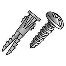 Cully™ 39763-6 Winged Anchor Kit, Specifications: #10 x 1 in Screw, 1/4 in Drill, Pan Head, Slotted/Phillips® Combo Drive, 401 Piece, Plastic, Yellow