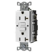 Wiring Device-Kellems AUTOGUARD® Style Line GFRST20W Decorator Duplex Heavy Duty Self-Test Standard GFCI Receptacle, 125 VAC, 20 A, 2 Pole, 3 Wires, White