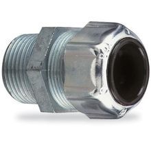 T&B® Ranger® 2542 Strain Relief Straight Liquidtight Cord Connector, 1 in Trade, Cable Openings: 3/8 to 1/2 in, Die Cast Zinc, Zinc Plated