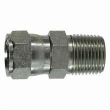 Midland Industries 650544 Swivel Nut Adapter, 7/16-20 x 1/4 in, Female JIC Flare x MNPT, Steel