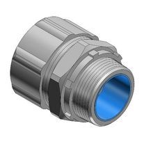 T&B® 5337 Insulated Straight Liquidtight Conduit Connector, 2 in Trade, For Use With Liquidtight Flexible Metal Conduit, Malleable Iron, Electroplated Zinc/Polished Chrome