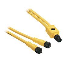 Allen-Bradley 879D-R4ACDM-0M3 4-Pin DC Micro M12 Right Angle Unshielded V-Cable Patch Cord, 250 VAC, 4 A, 0.21 in Diameter Cable, PVC