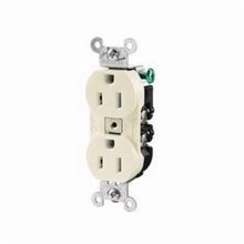 Wiring Device-Kellems CR20BLK Commercial Duplex Receptacle, 125 VAC, 20 A, 2 Pole, 3 Wires, Black