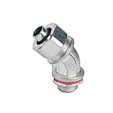 ABB LT4125T-SC Insulated Liquidtight Conduit Connector, 1-1/4 in Trade, 45 deg Angle, Malleable Iron, Zinc Plated