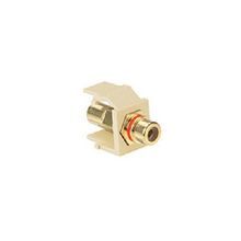 QuickPort® 40830-BIR Feed-Through RCA Connector With Red Stripe, Snap-In Connector, Shielded A/V with Terminated RCA Plugs Cable