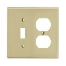Wiring Device-Kellems P18I Standard Wallplate, 2 Gangs, Polycarbonate, Ivory