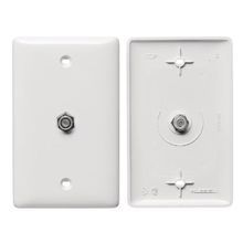 PREMISE WIRING netSELECT® NS751W Molded-In Plate With F Connector, 1 Gang, Threaded Mount, Thermoplastic