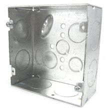 Steel City® 72171-1 Outlet Box, Steel, 42 cu-in Capacity, 1 Outlet, 9 Knockouts, 4-11/16 in H x 4-11/16 in W x 2-1/8 in D Dimensions