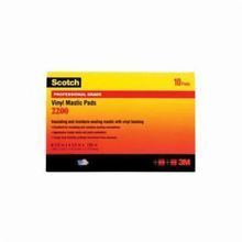 Scotch® 054007-11008 2200 Premium Sealing Mastic Pad, 4-1/2 in L x 3-1/4 in W x 125 mil THK, Mastic Adhesive, PVC Backing, Black